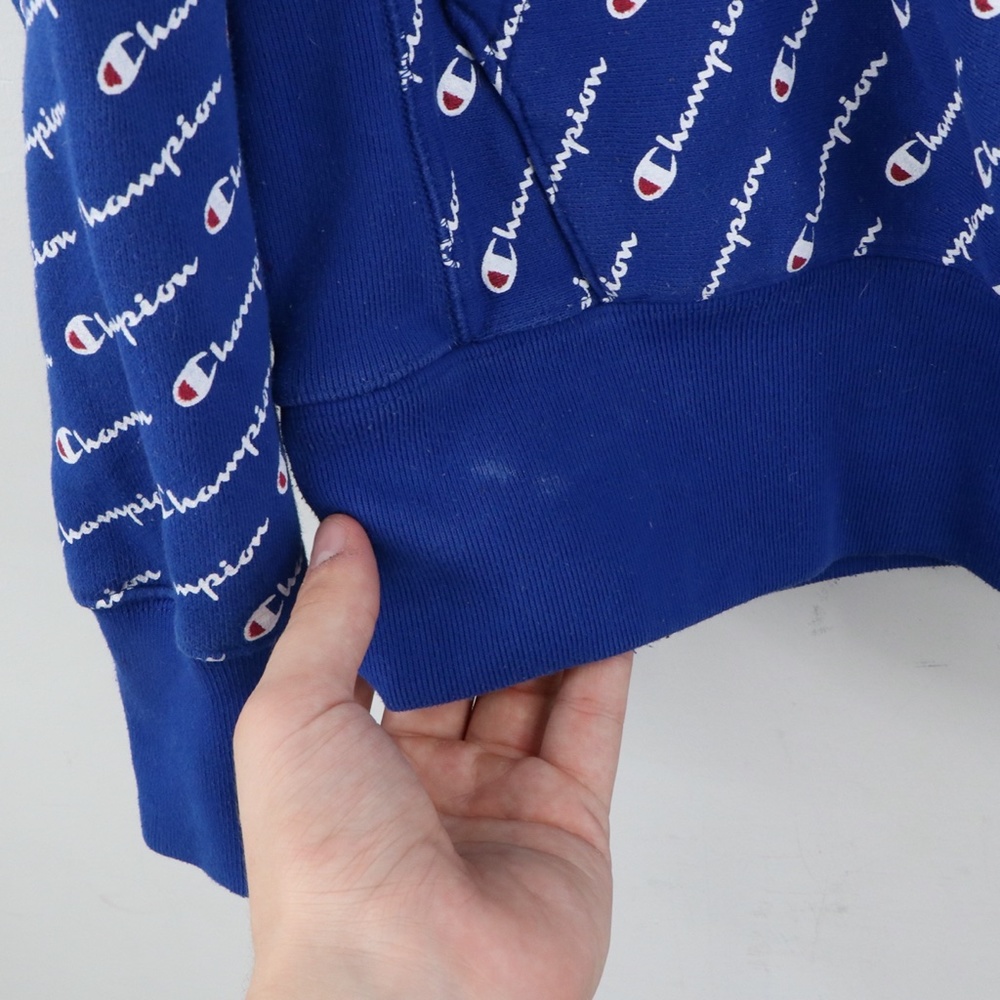 Champion Reverse Weave All Over Print Hoodie Blue - image 6